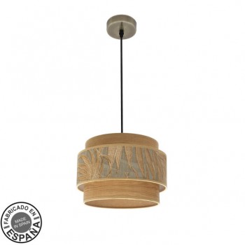 Distribuidor - Lâmpadas Diversas | Colgantes Moderno | COLGANTE SAMOA 1XE27 CUERO/CAMEL REGX30D Ref: 231493014